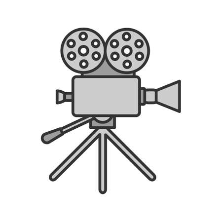Movie camera color icon. Cine camera. Isolated vector illustrationのイラスト素材