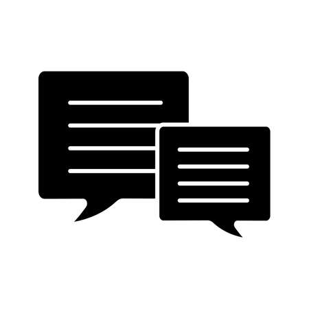Speech bubbles glyph icon. Chat boxes. Silhouette symbol. Negative space. Vector isolated illustrationのイラスト素材