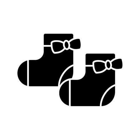 Baby girl socks glyph icon. Silhouette symbol. Negative space. Vector isolated illustrationのイラスト素材