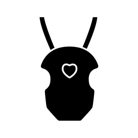 Baby carrier glyph icon. Baby carrying bag. Silhouette symbol. Negative space. Vector isolated illustrationのイラスト素材
