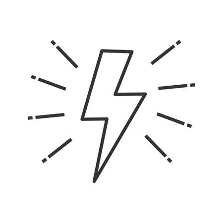 Lightning bolt linear icon.のイラスト素材