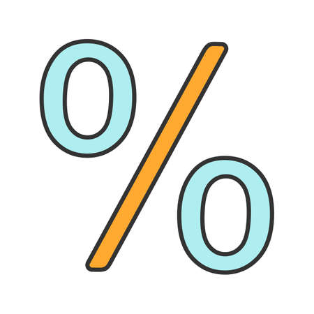 Percent color icon. Percentage. Sale, discount offer. Isolated vector illustrationのイラスト素材