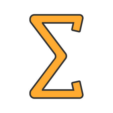 Summation color icon. Sum or total math symbol. Isolated vector illustrationのイラスト素材