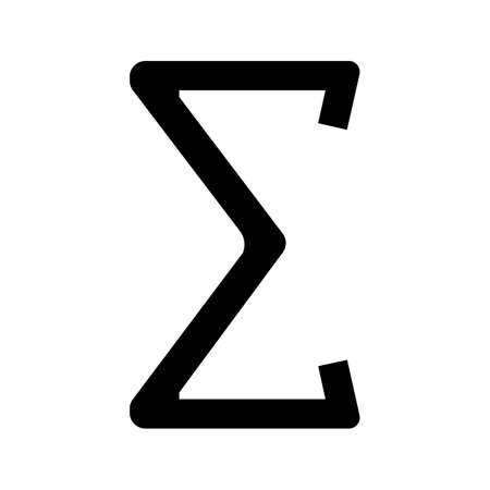 Summation glyph icon. Sum or total math symbol.Silhouette symbol. Negative space. Vector isolated illustrationのイラスト素材