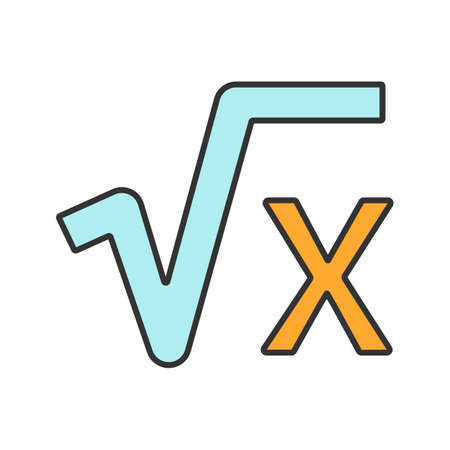 Square root of x color icon. Mathematical expression. Isolated vector illustrationのイラスト素材