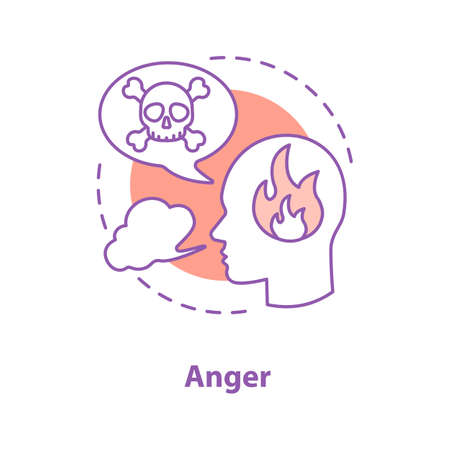Anger concept icon. Wrath.のイラスト素材