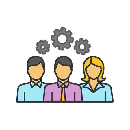 Teamwork colour icon. Leadership.のイラスト素材