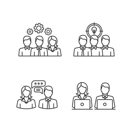 Teamwork linear icons set.のイラスト素材