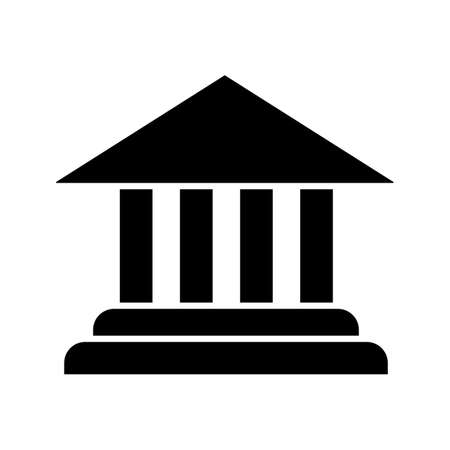 Account balance glyph icon. Online banking. Bank building. Silhouette symbol. Negative space. Vector isolated illustrationのイラスト素材