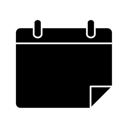 Today calendar glyph icon. Notes. Organizer. Silhouette symbol. Negative space. Vector isolated illustrationのイラスト素材