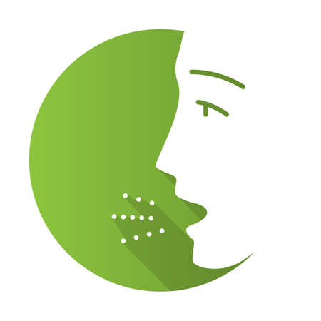 Allergy symptom flat design long shadow glyph icon. Allergic disease. Hay fever. Asthma, rhinitis, sneezing. Hypersensitivity of immune system. Allergen influence. Vector silhouette illustrationのイラスト素材