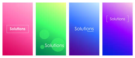 Solutions social media stories duotone template set. Gradient creative ideas, innovations web banner...
