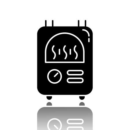 Central heating drop shadow black glyph icon. Warm flat, comfortable apartment temperature, premise condition. Home coziness. Utility service. Building heat equipment. Vector isolated illustrationのイラスト素材