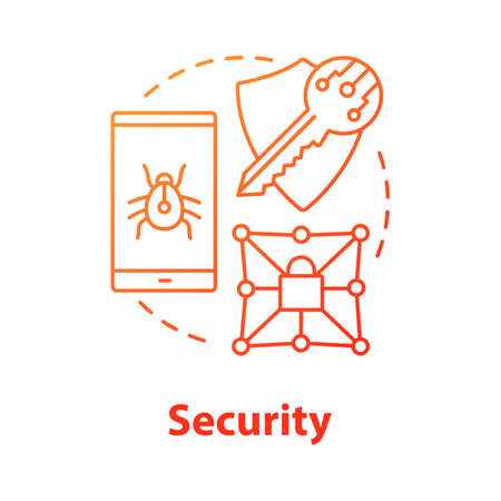 Security concept icon. Privacy protection idea thin line illustration. Confidential data encryption. Cybersecurity and safety. Digital authorization. Vector isolated outline drawingのイラスト素材