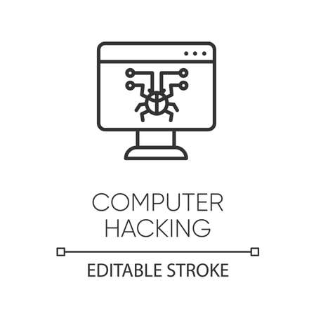 Vector of Computer hacking linear icon. - ID:1-134829480 - Royalty Free ...