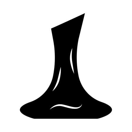 Decanter glyph icon. Party, celebration aperitif drink. Bar, restaurant, winery alcohol tableware. Wine glassware. Silhouette symbol. Negative space. Vector isolated illustrationのイラスト素材
