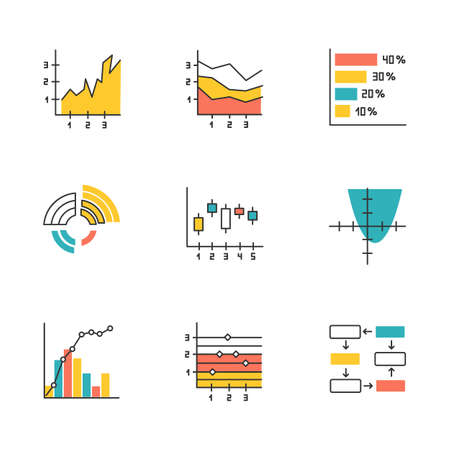 Vector of Chart and graph color icons - ID:1-134836839 - Royalty Free ...