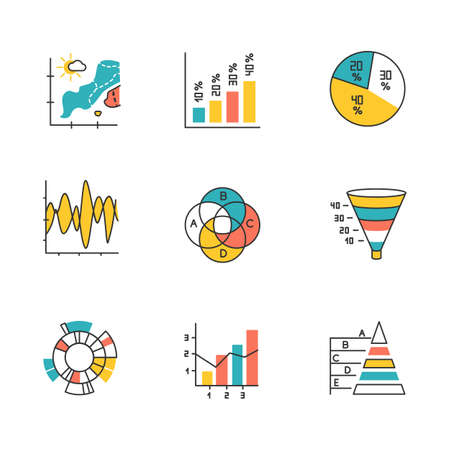 Vector of Chart and graph color icons - ID:1-134837511 - Royalty Free ...