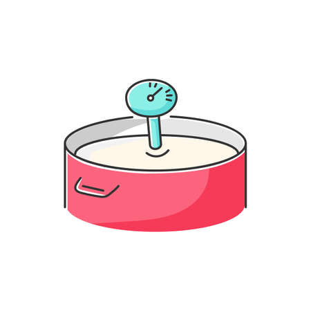 Fermentation RGB color icon. Cheesemaking process, dairy product manufacturing method. Cheese production technique, caseiculture. Isolated vector illustrationのイラスト素材
