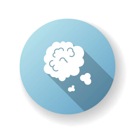Dust in air blue flat design long shadow glyph icon. Environment contamination, ecology pollution, urban smog. Weather forecast, health hazard. Dusty cloud silhouette RGB color illustrationのイラスト素材