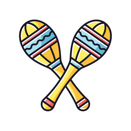 Maracas RGB color iconのイラスト素材