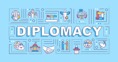 Diplomacy word concepts bannerのイラスト素材