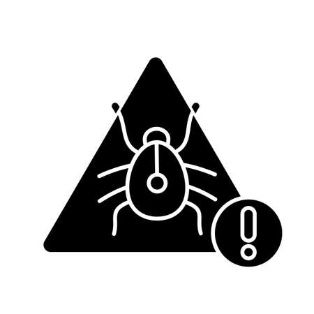 Computer virus black glyph iconのイラスト素材