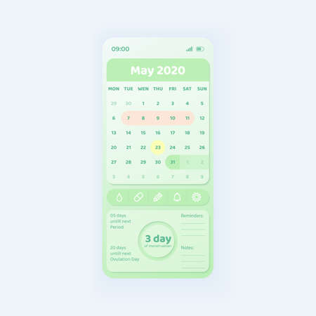 Vector of Period tracker smartphone - ID:148428125 - Royalty Free Image