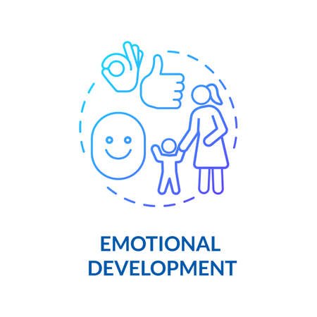 Toddlers emotional development concept icon. Childhood and parenthood. Childcare. Preschooler social interactions idea thin line illustration. Vector isolated outline RGB color drawingのイラスト素材