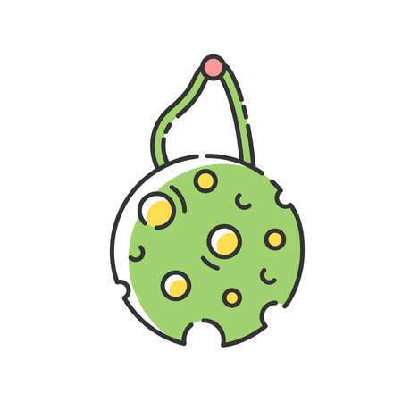 Eco sponge RGB color icon. Sustainable lifestyle, zero waste. Responsible consumption, reusable household product. Kitchen, bath sponge isolated vector illustrationのイラスト素材