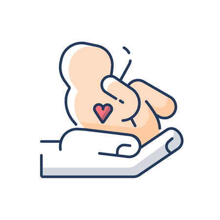 Maternity ward RGB color icon. Pregnancy and childbirth. Maternity department. Motherhood and parenthood. Pregnant women care center. Hospital department. Isolated vector illustrationのイラスト素材