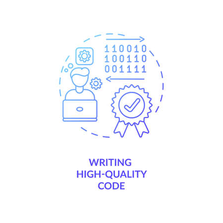 Writing high quality code concept icon. App developer skills. Proffesional coding style. Clean...