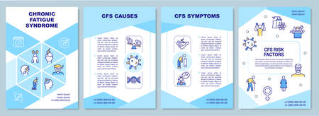 Chronic fatigue syndrome brochure template. Human disorder. Flyer, booklet, leaflet print, cover...