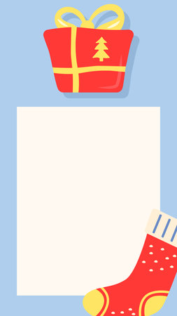 Festive holiday greeting social media simple story template. Advertising web design mockup with abstract shapes. Contemporary post layout with text space and flat illustrations. Trendy greeting cardのイラスト素材