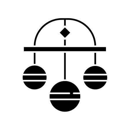 Pawn symbol black glyph icon. Three spheres suspended from bar. Monetary success symbol. Pawnbrokers symbolic meaning. Lombard banking. Silhouette symbol on white space. Vector isolated illustrationのイラスト素材