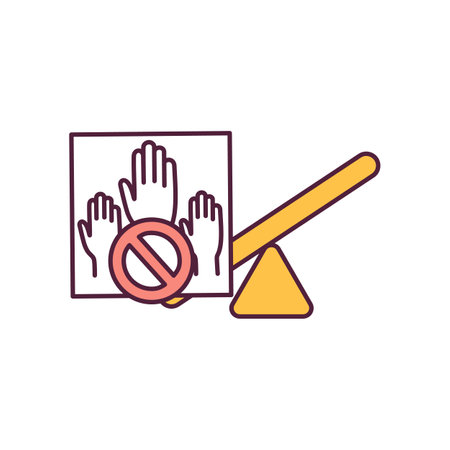 Environmental protest orange RGB color icon. Majority voice. By organizing activists who speak out against climate change. Global warming. Civil society points out ban. Isolated vector illustrationのイラスト素材