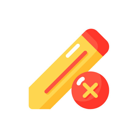 Edit vector flat color icon. Correct mistake in text document. Checking information. Smartphone interface button for notepad. Cartoon style clip art for mobile app. Isolated RGB illustrationのイラスト素材