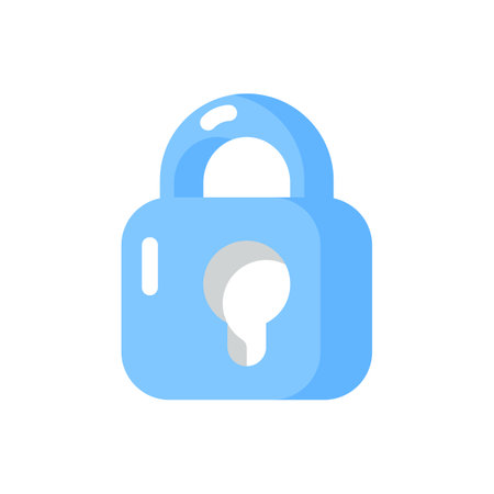 Lock vector flat color icon. Cyber protection of personal information. Cybersecurity and online data safety. Password input form. Cartoon style clip art for mobile app. Isolated RGB illustrationのイラスト素材