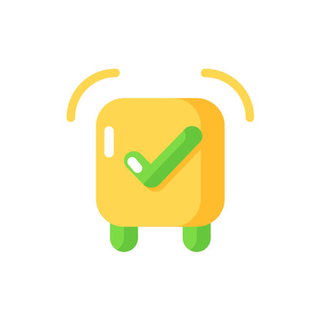 Alarm clock app vector flat color icon. Alerting at specified time. Reminder setting. Smartphone application button. Cartoon style clip art for mobile app. Isolated RGB illustrationのイラスト素材
