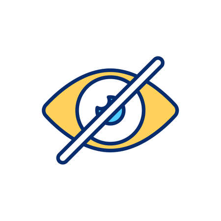 Not visible RGB color icon. Hidden password. Confidential information. Privacy while browsing. Restricted vision. Accessibility problem. Blindness and impairment. Isolated vector illustrationのイラスト素材