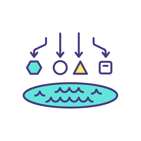 Data lake RGB color icon. Centralized repository. Object blobs and files. Storing structured and unstructured data at any scale. Natural, raw format. Central location. Isolated vector illustrationのイラスト素材
