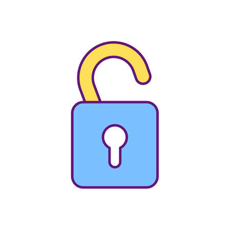 Information security RGB color icon. Infosec. Keeping data secure from unauthorized access. Info protection. Confidentiality, integrity and availability. Data security. Isolated vector illustrationのイラスト素材