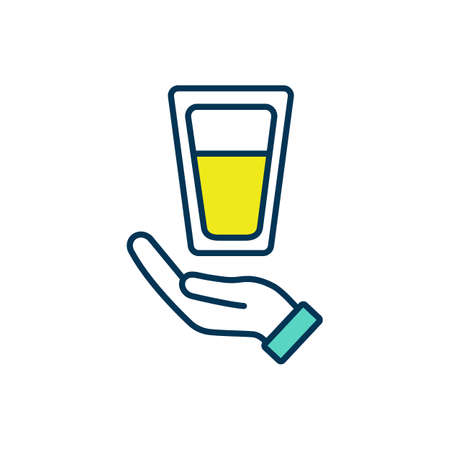 Urine therapy RGB color icon. Alternative medicine. Therapeutic effect. Urotherapy. Human urine application for medical purpose. Health problems healing. Isolated vector illustrationのイラスト素材