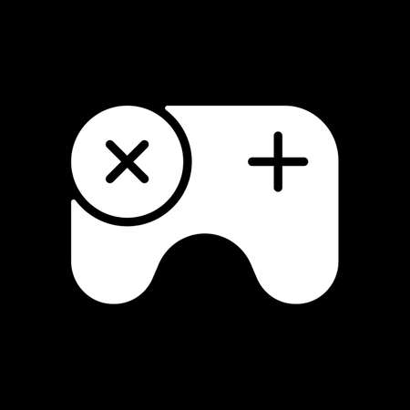 Games app dark mode glyph icon. Gameplay feature. PC, mobile and console games. Virtual...