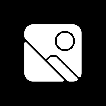 Photo gallery app dark mode glyph icon. Photos and videos. Images sorting and searching. Media menu....