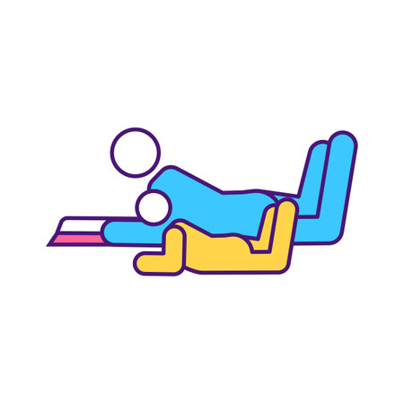 Reading books with children RGB color icon. Giving new knowledge to kids. Story telling family evenings. Interesting time spending of parents and their children. Isolated vector illustrationのイラスト素材