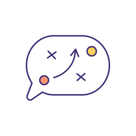 Strategic planning RGB color icon. Establishing business direction. Implementing long-term goals and action plans. Organization process. Predicting outcomes, results. Isolated vector illustrationのイラスト素材