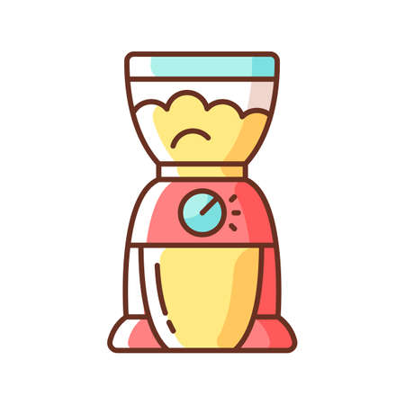 Coffee grinder RGB color icon. Electric mixer. Household blender for beans. Tabletop gadget for espresso preparation. Home device. Small kitchen appliance. Isolated vector illustrationのイラスト素材