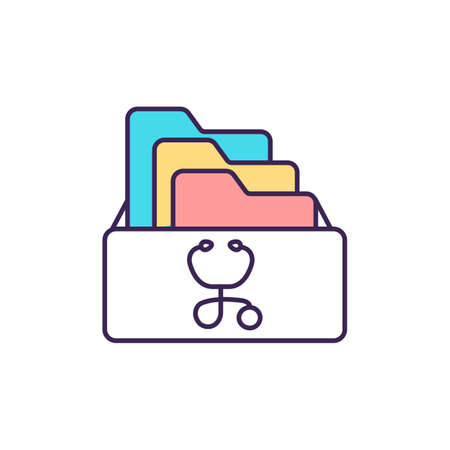 Patient health profiles RGB color icon. Screening tests. Collecting and analyzing procedures, taking...