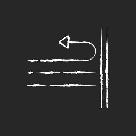 Windproof fabric feature chalk white icon on black background. Wind resistant fiber property label. Textile industry. Special textile quality. Isolated vector chalkboard illustrationのイラスト素材